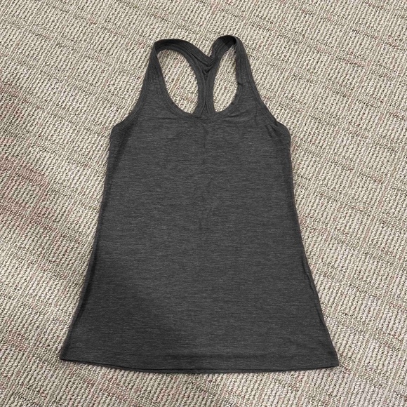 LULULEMON COOL RACERBACK TANK TOP SHIRT GRAY SIZE S-M REFLECTIVE SILKY FEEL - Picture 1 of 7